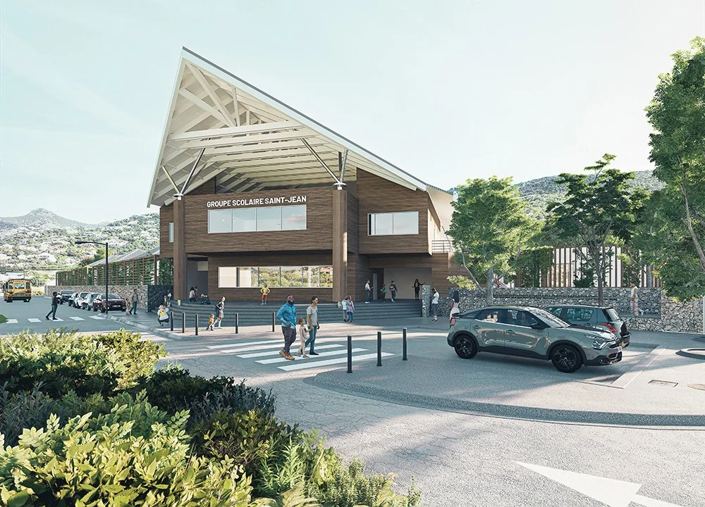 En collaboration avec Alain Nicolas, conception d'une école maternelle et primaire, au cœur du quartier saint-jean