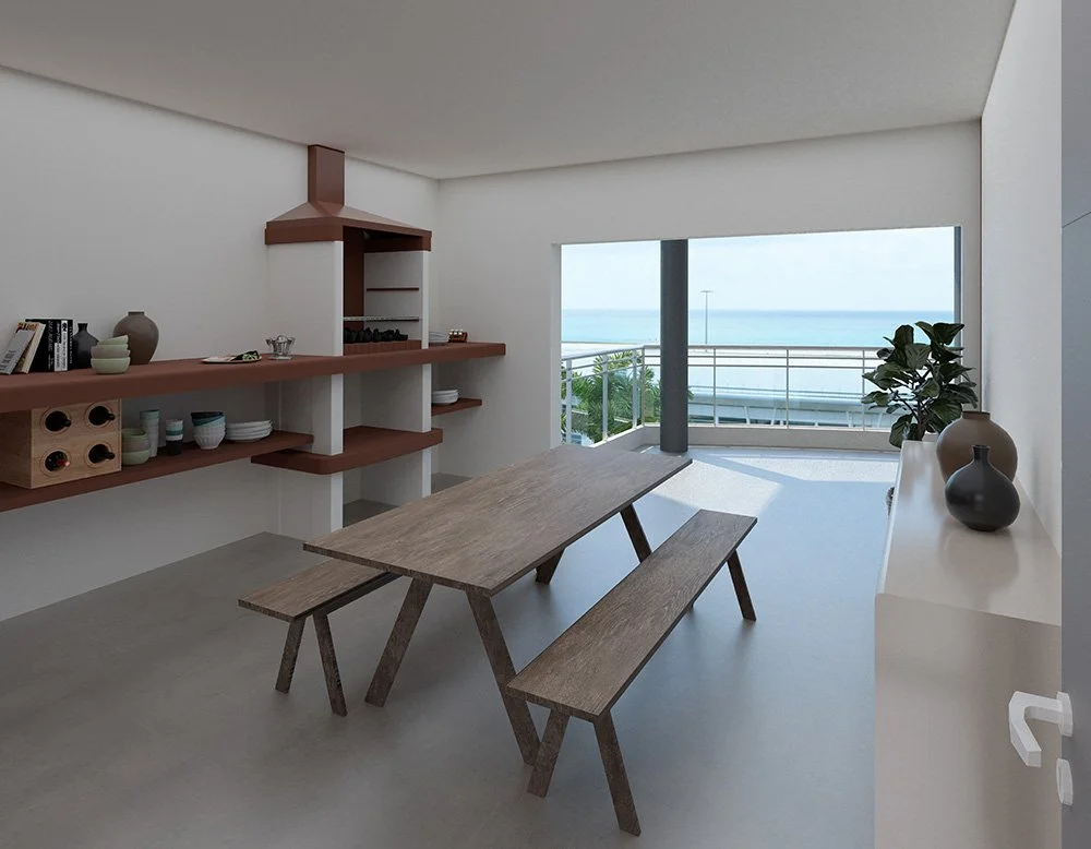 Cuisine d'été au coeur des logements Kuta - Immeuble collectif - moma architecture