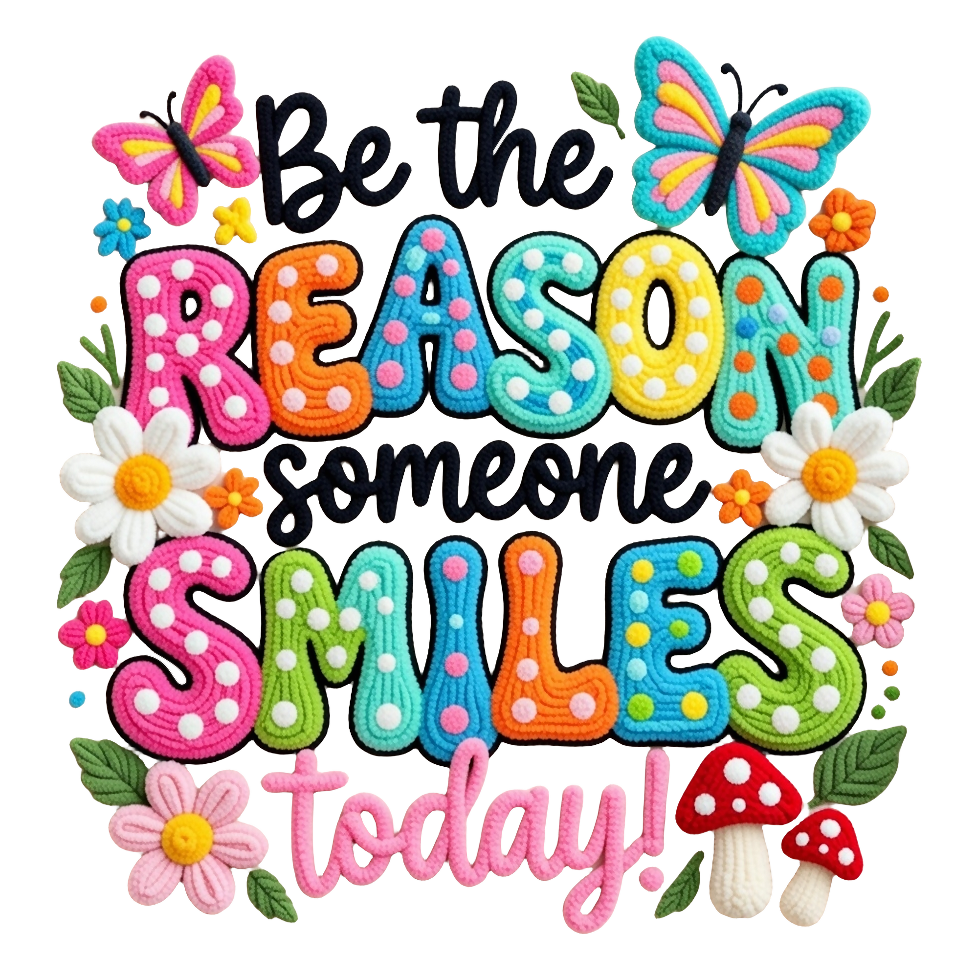 Be The Reason Someone Smiles Today Inspirational DTF Print