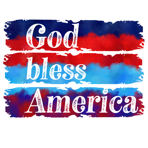 God Bless America Strips Direct To Film Print, DTF Print, Ready To Press Print For T-Shirts