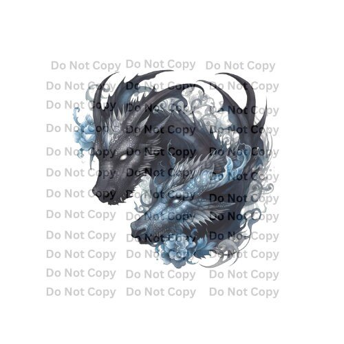 2 headed Dragon Full Color DTF Print