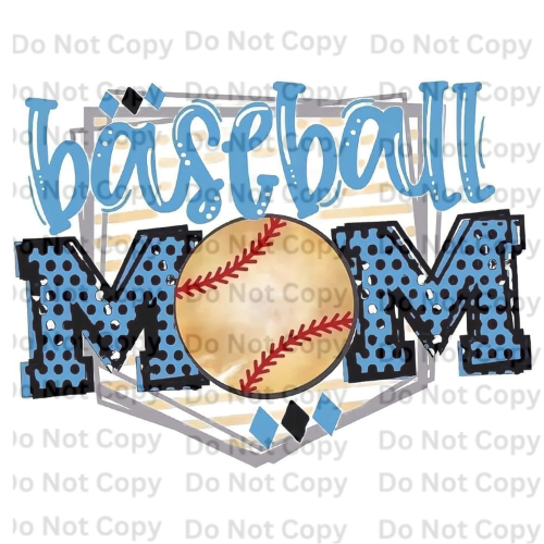 Baseball Mom Light Blue