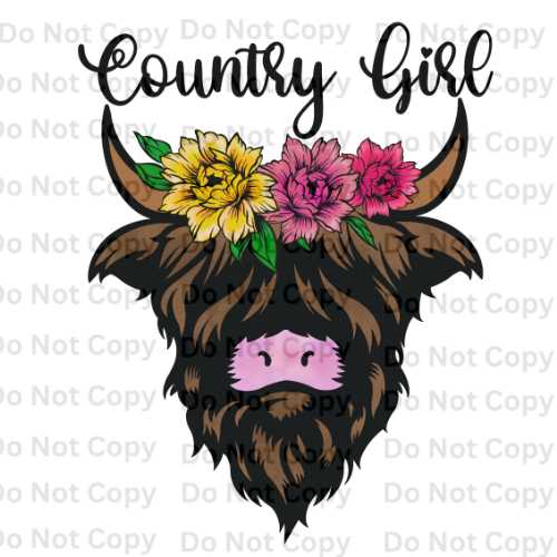 Country Girl Highland Cow