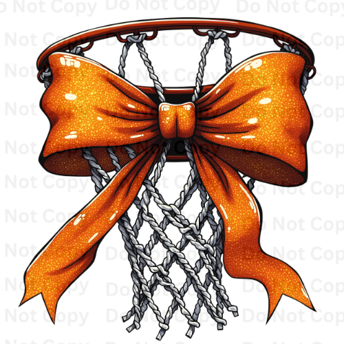 Basketball Hoal With Beautiful Orange Bow.png