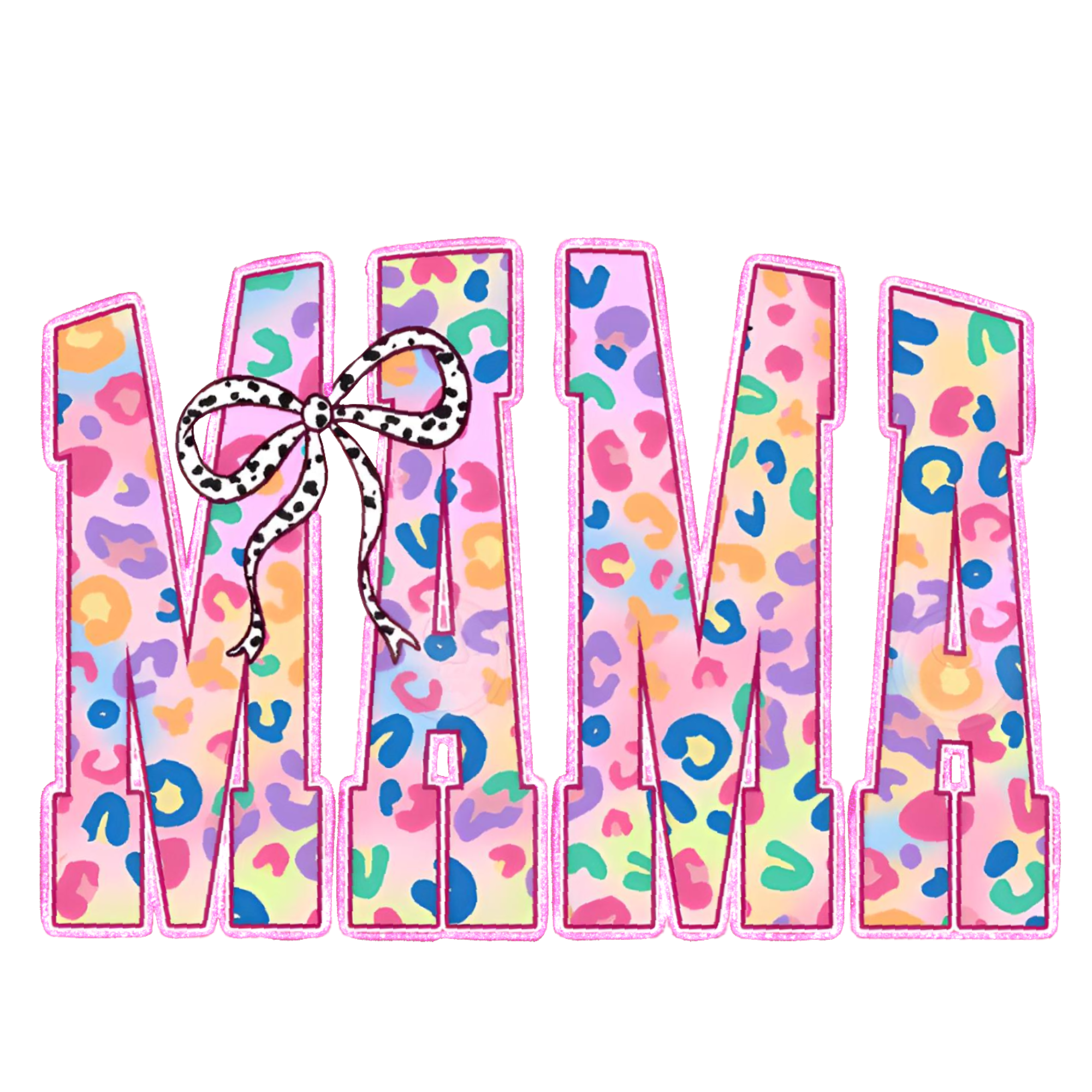 Mama Colorful Leopard Design DTF Print