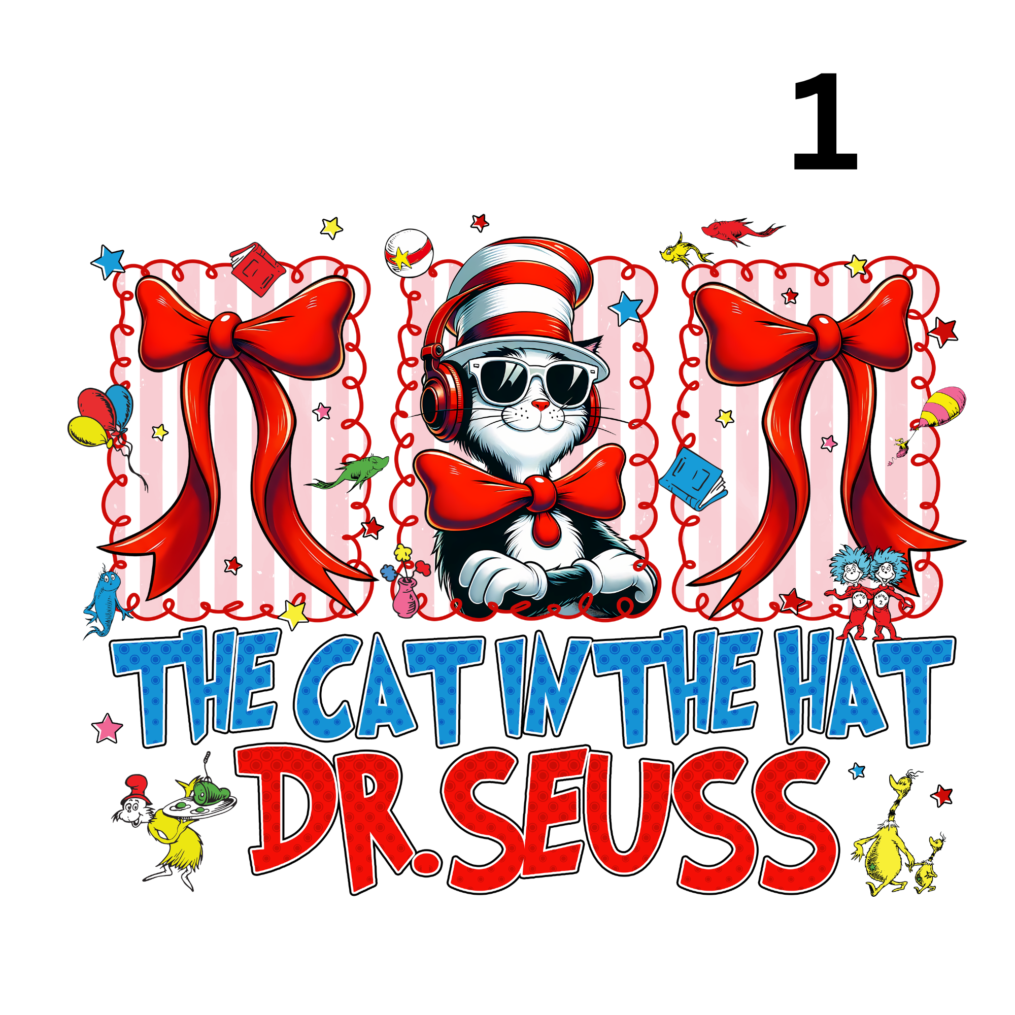 Dr Seuss Designs 5 To Choose From DTF Prints