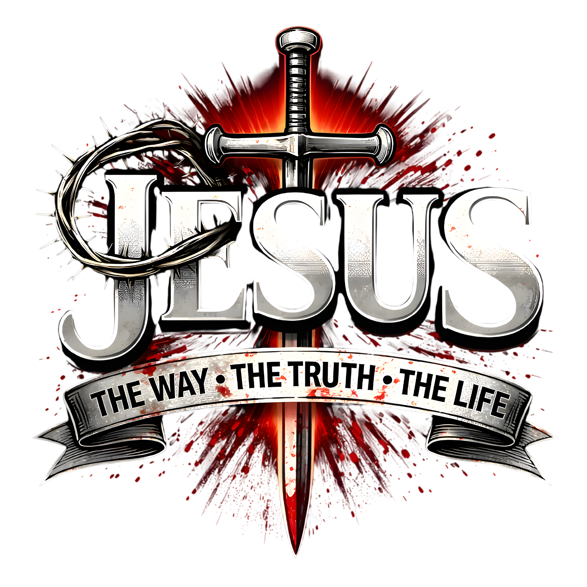 Jesus The Way The Truth The Life With Sword DTF Print