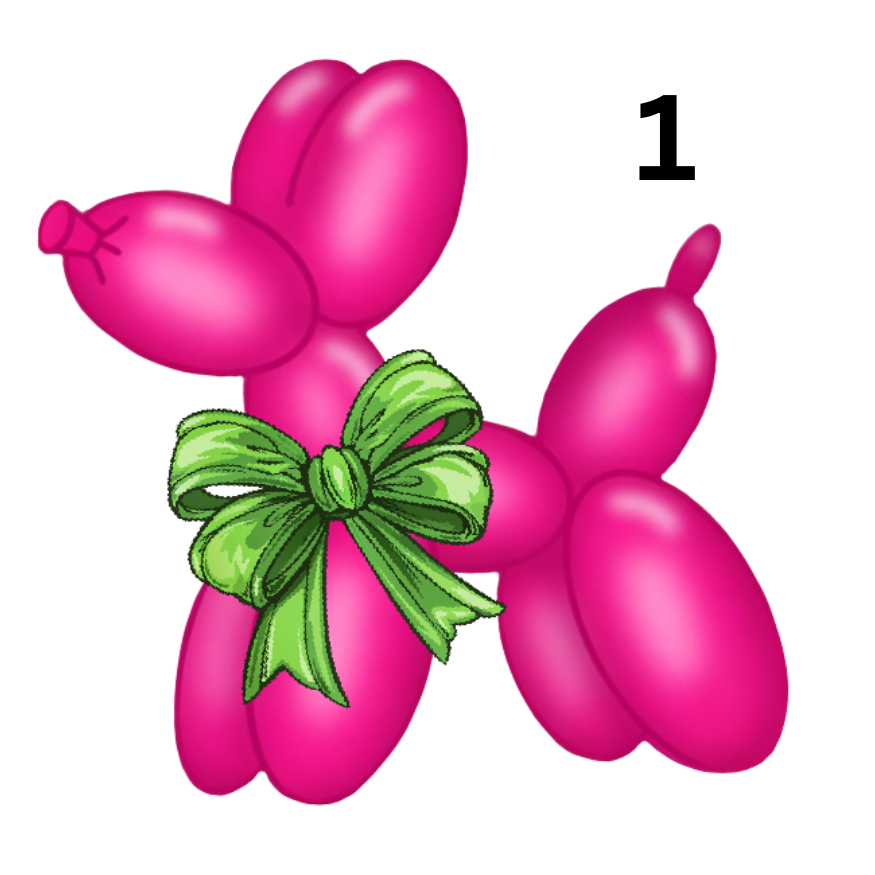 Balloon Dog Design Choose 1-9 Designs Number Direct To Film Print, DTF Print, Ready To Press Print For T-Shirts