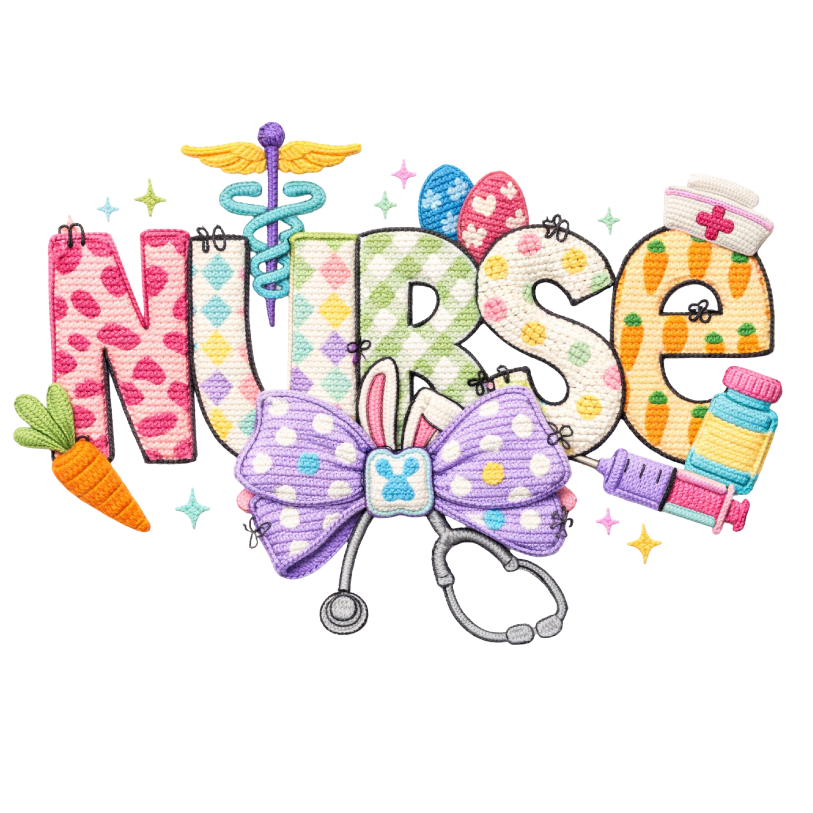 Easter Nurse Direct To Film Print, DTF Print, Ready To Press Print For T-Shirts