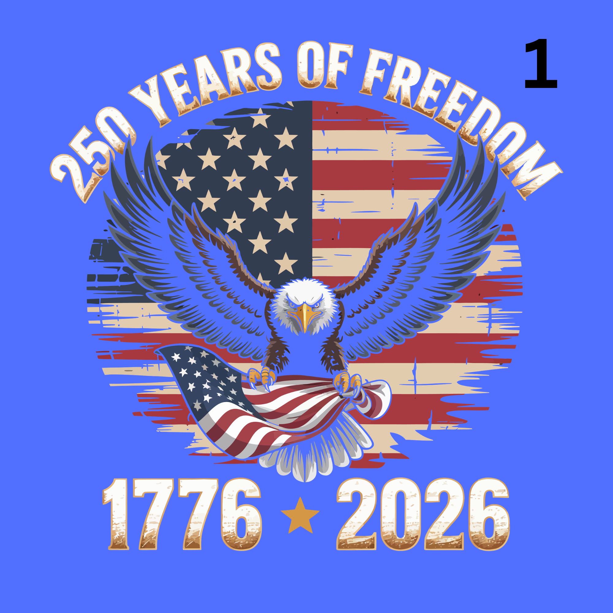250 Years Of America Eagle Celebration Designs 4 To Choose From DTF Prints