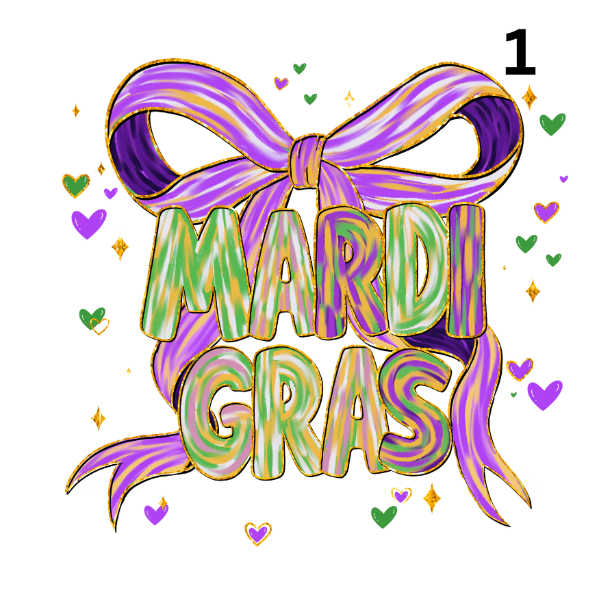 Mardi Gras Designs Choose 1-7 Prints Direct To Fim Print
