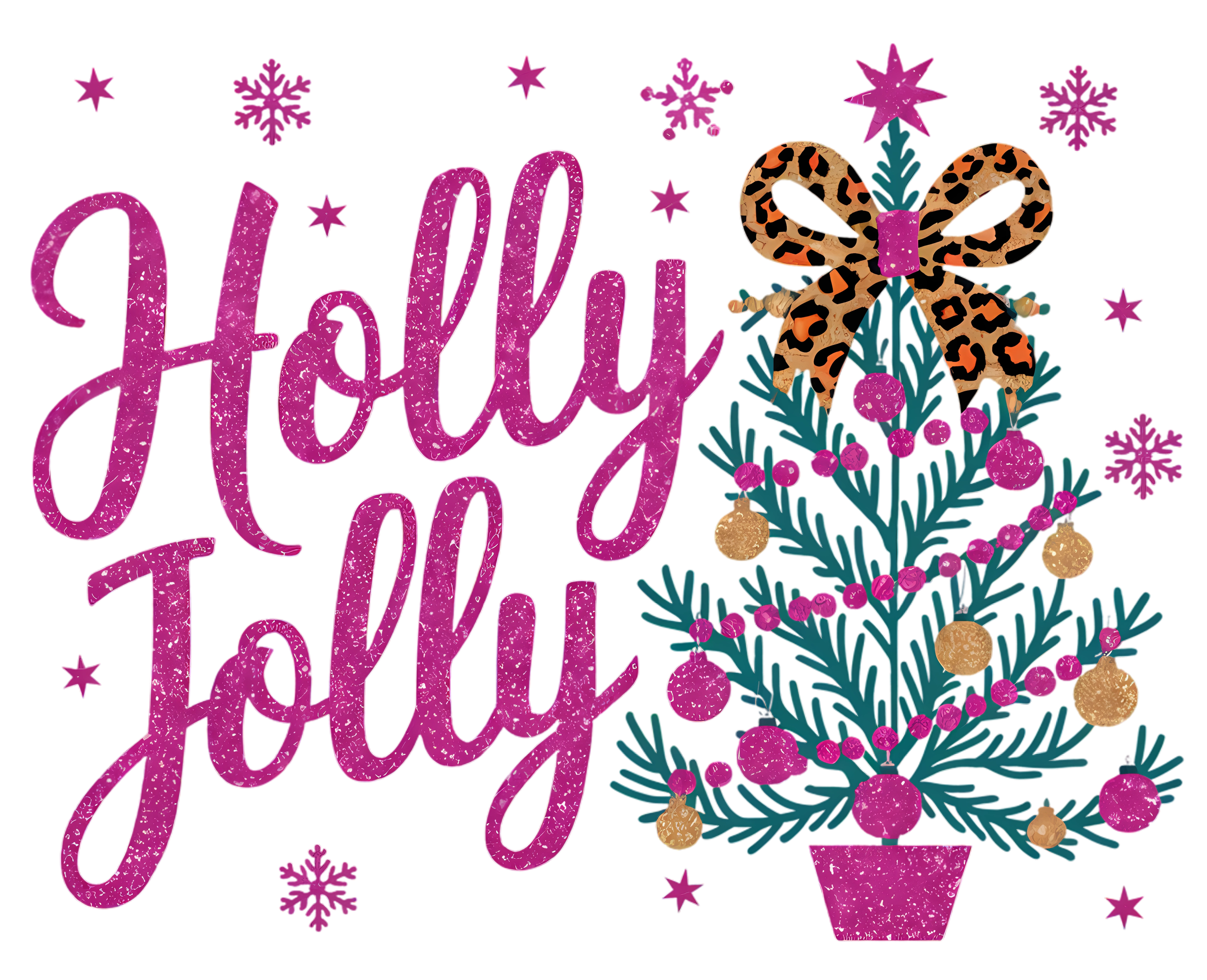 Holly Jolly Hot Pink Leopard Bow.png