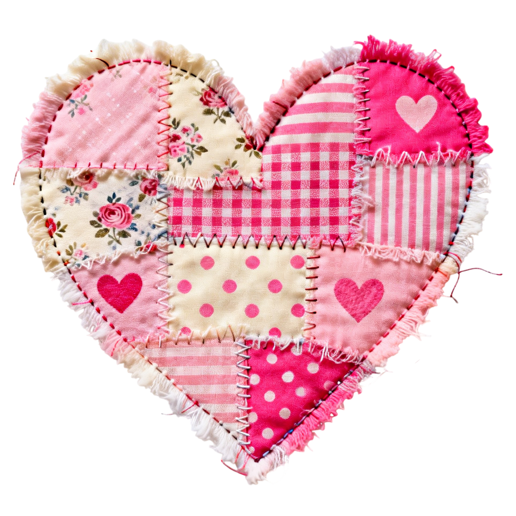 Quilted Heart Design Direct To Film Print