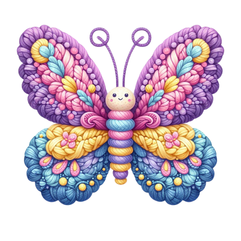 Butterfly colorful Yarn Direct To Film Print, DTF Print, Ready To Press Print For T-Shirts