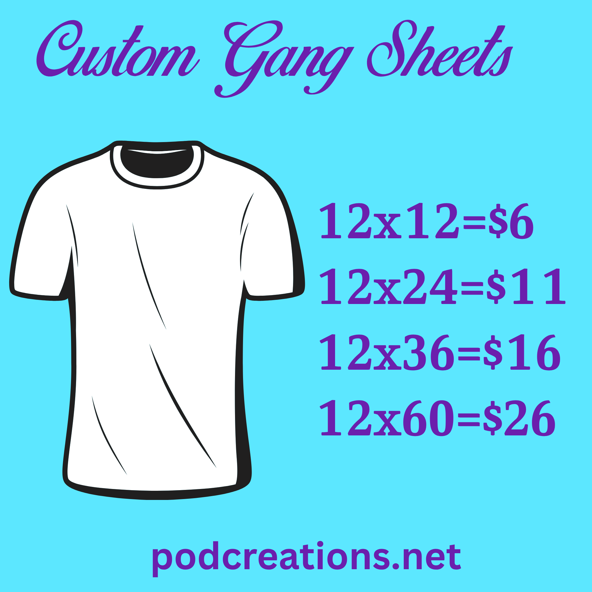 Personalized Custom Gang Sheets