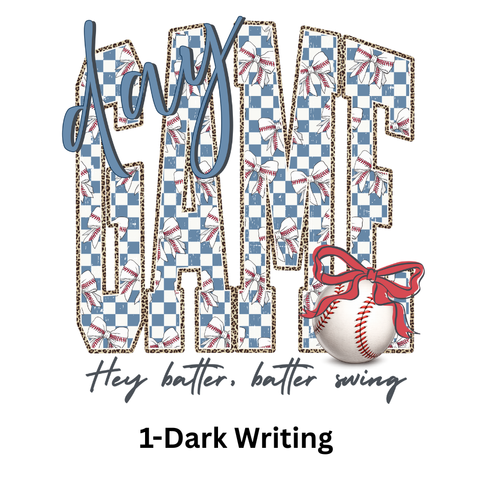 Game Day Baseball Full Back with Pocket 2 Designs To Choose From Direct To Film Print