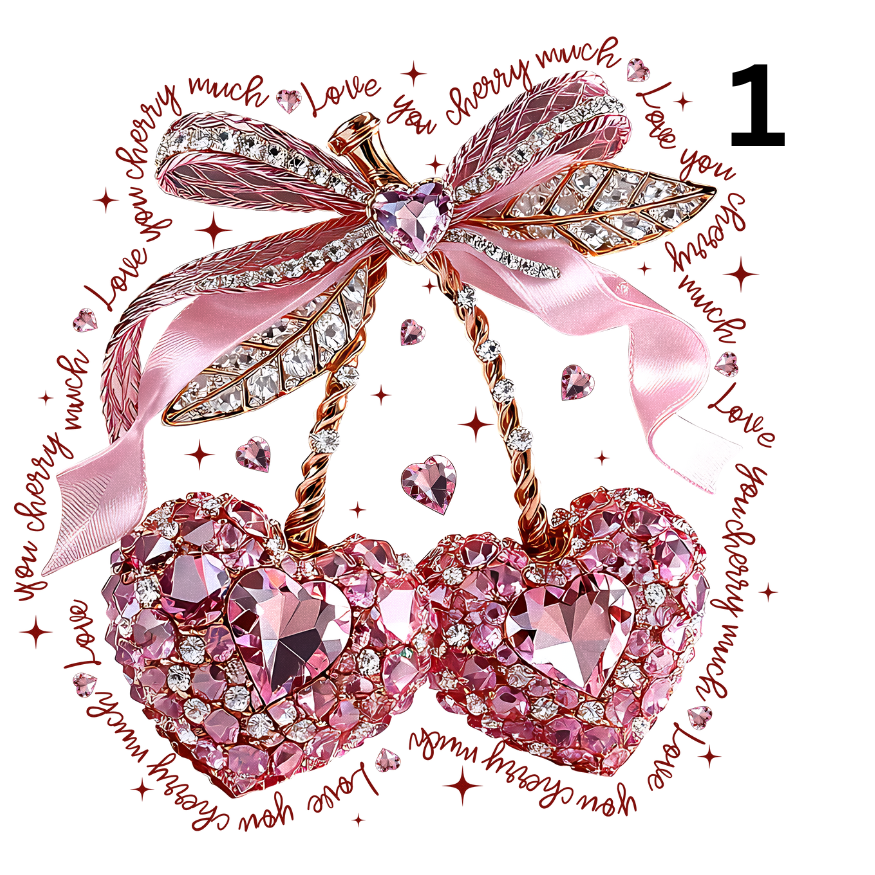 Valentines Design choose Number 1-5 Direct To Film Print, DTF Print, Ready To Press Print For T-Shirts