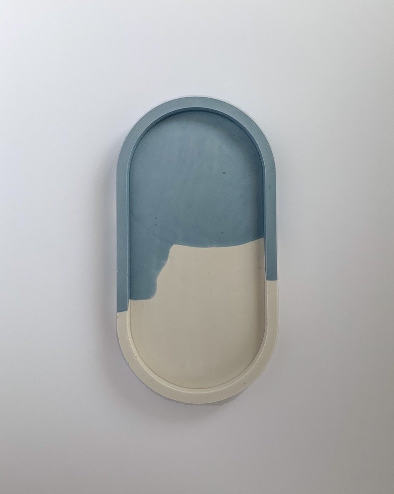 blue cloud oblong tray
