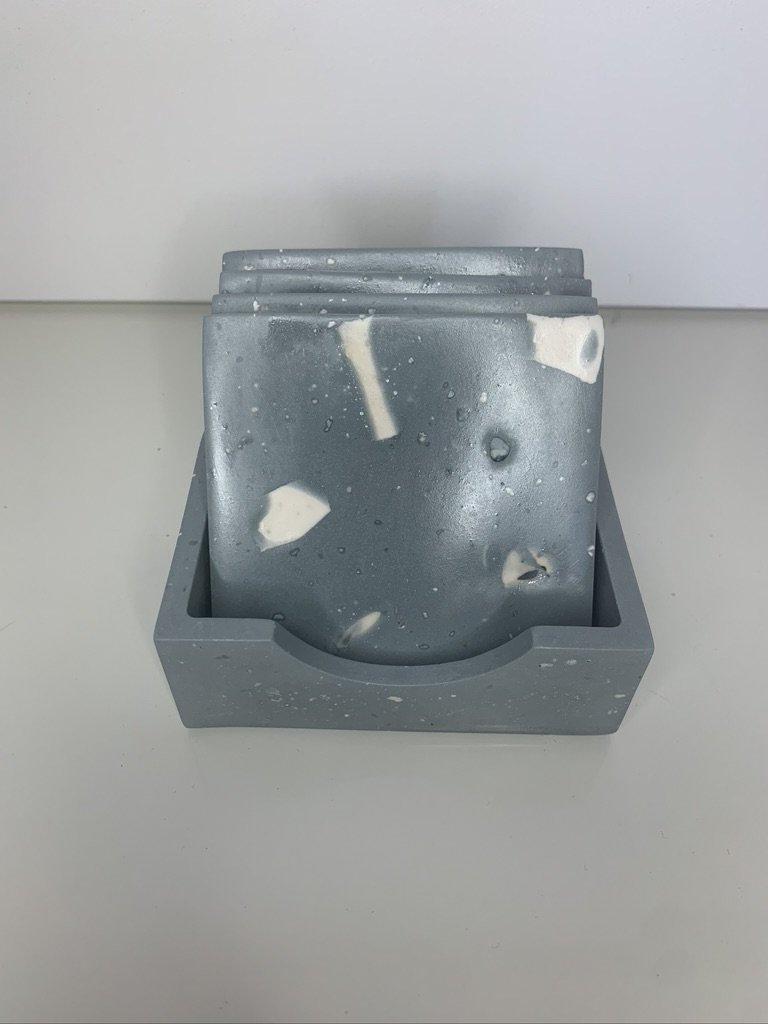grey terrazzo coasters
