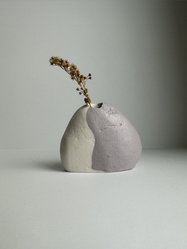 violet rock vase