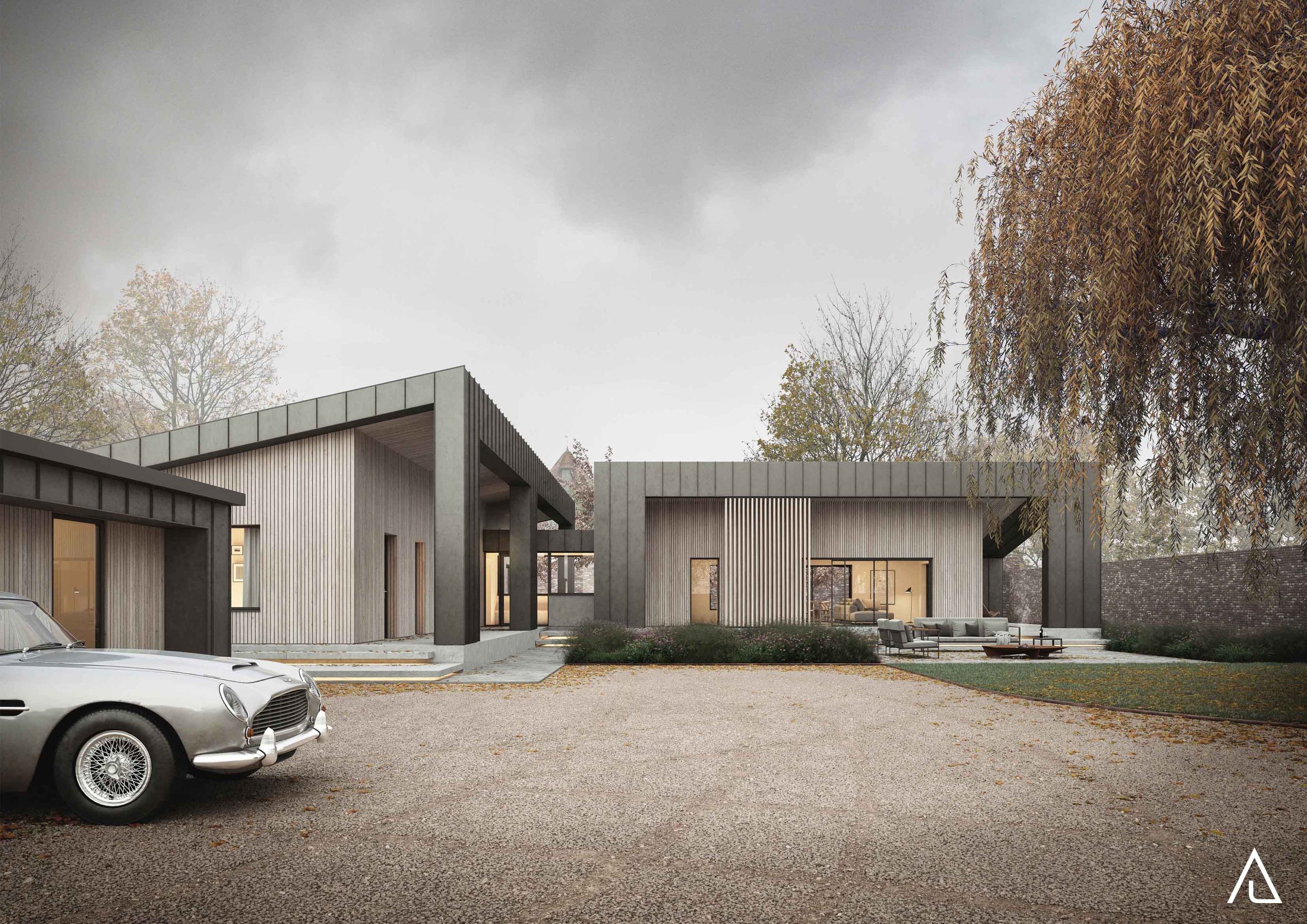 Visualisation of new self build passive house dwelling in Warwickshire by Unity Architects