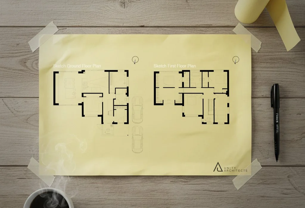 Reimagining an existing dwelling in Leamington Spa - Plan juxtaposition