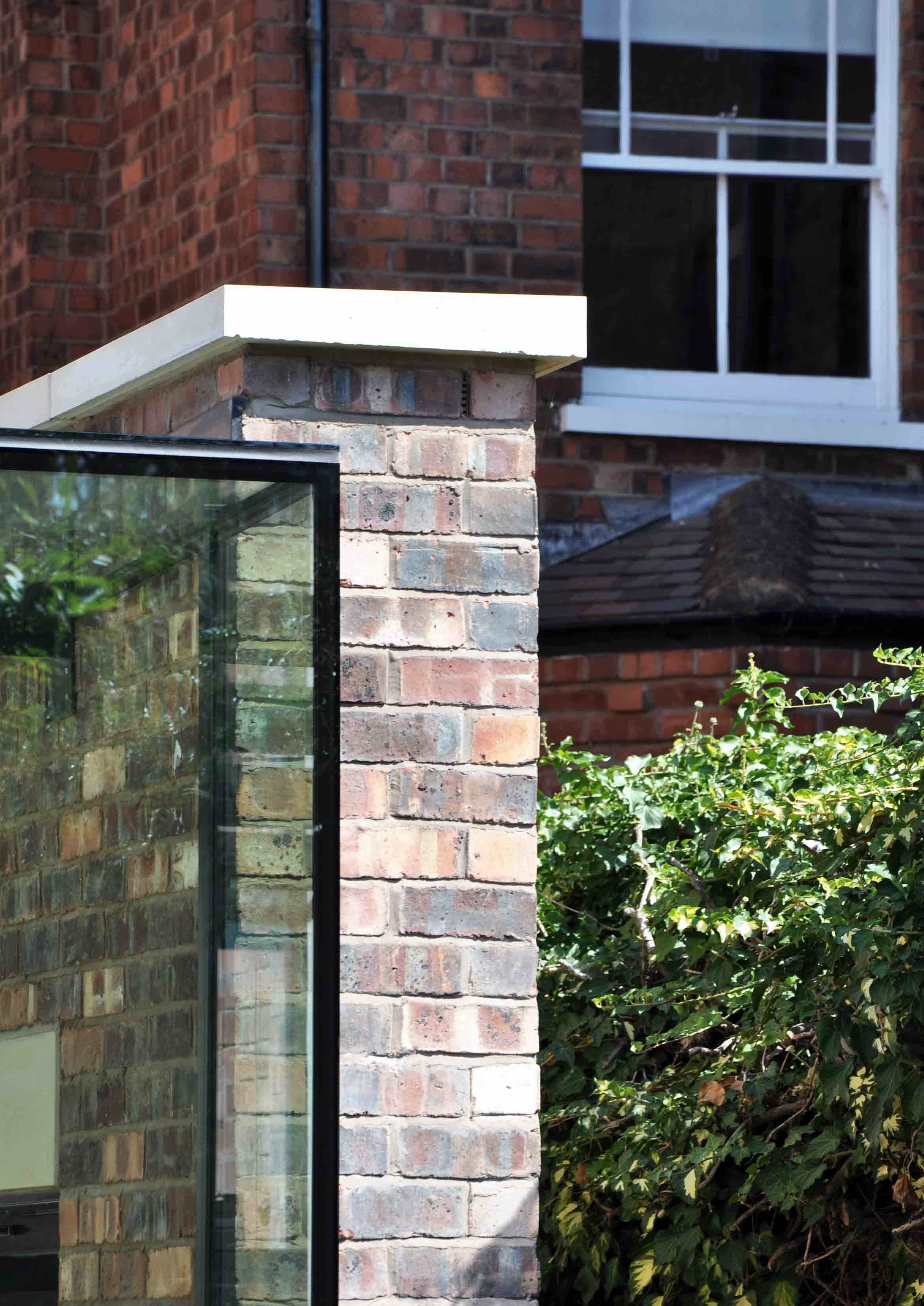 York Road completion photograph 04 showing oriel glass window brickwork and stone coping