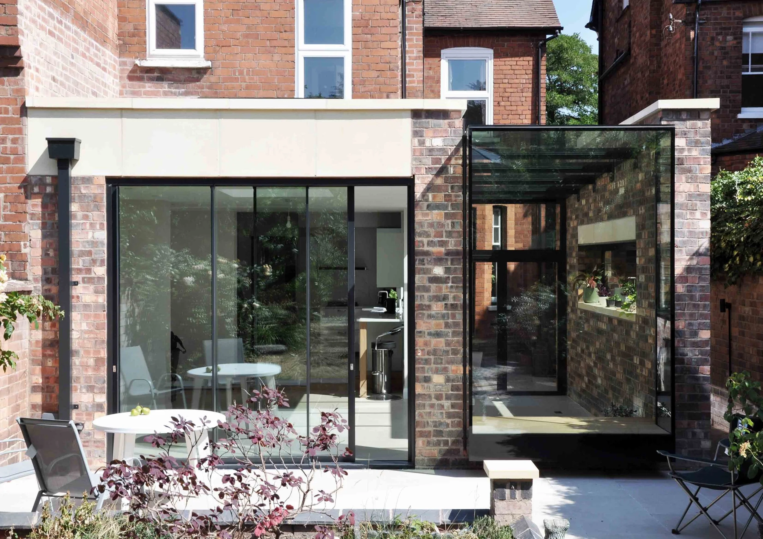 York Road completion photograph 01 showing rear facade with glass brick and stone