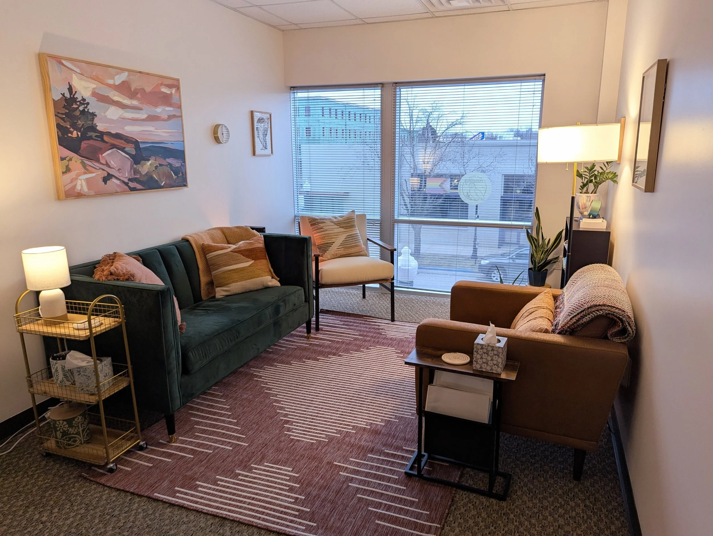 Abbey Pope and Sophia Cuni-Mertz East Lawrence therapy office.