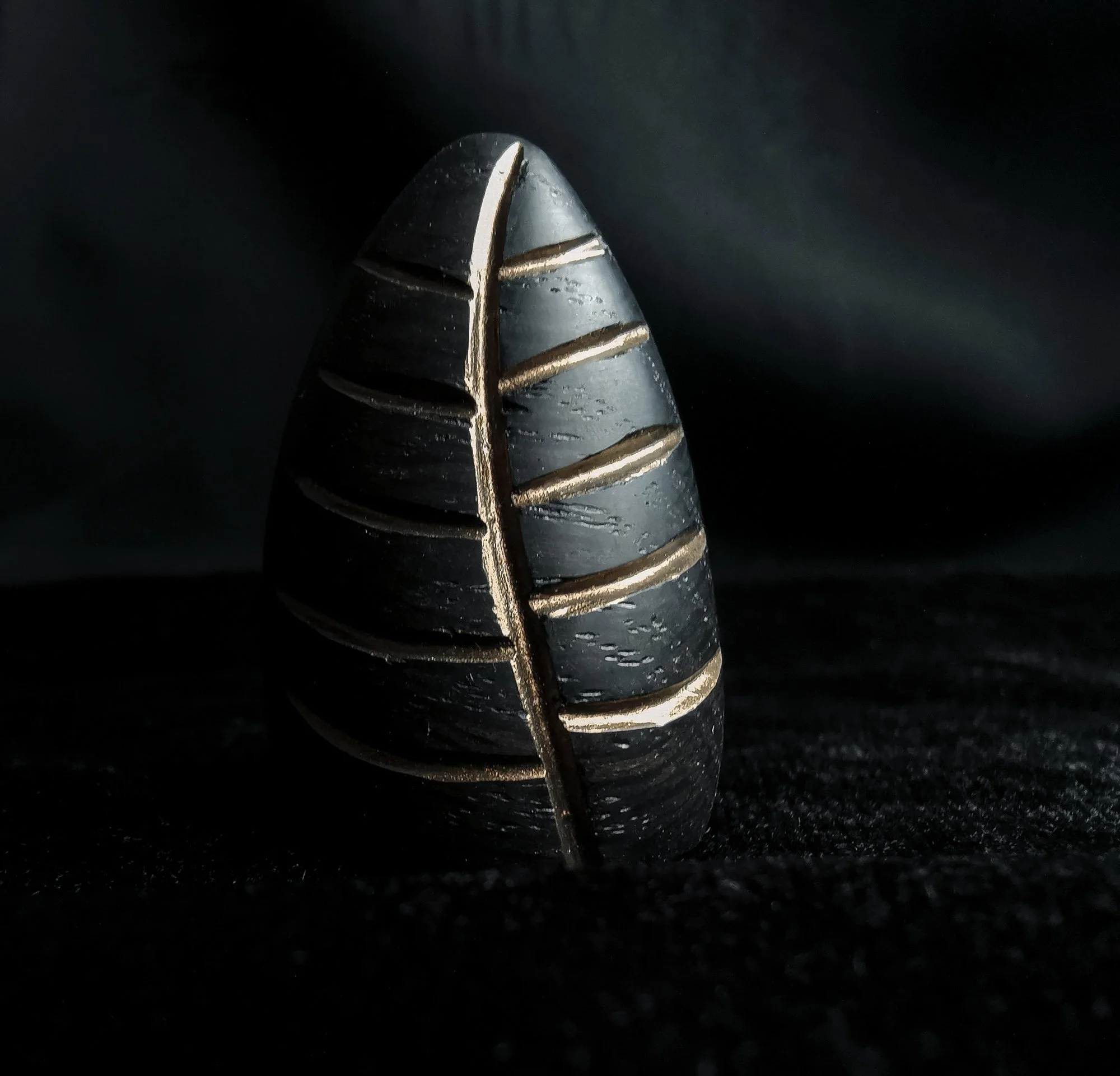 Shield Ring, Bog Oak, Metallic Paint, 2022