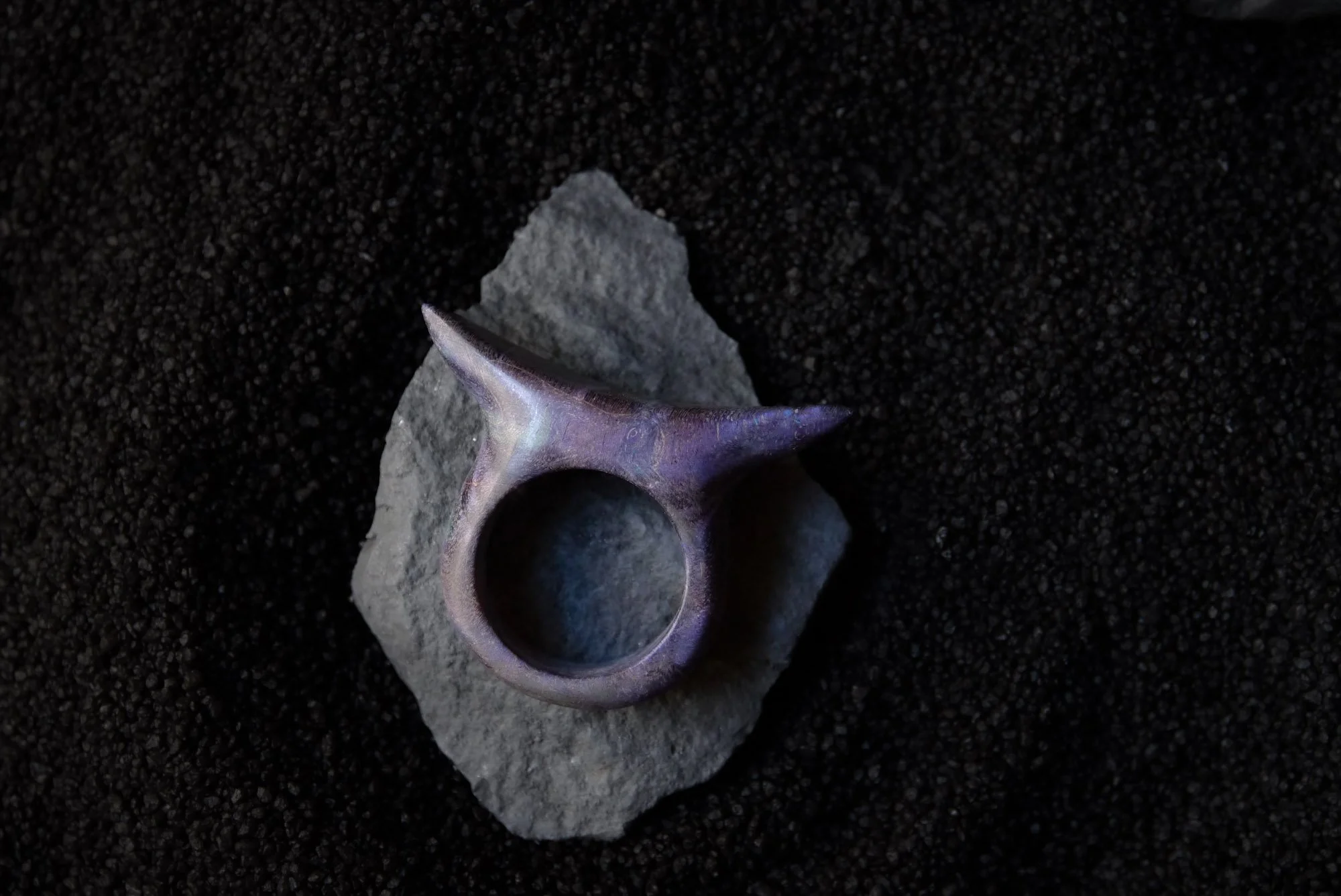 Horns Ring, Stabilized Purple Wood, 2023