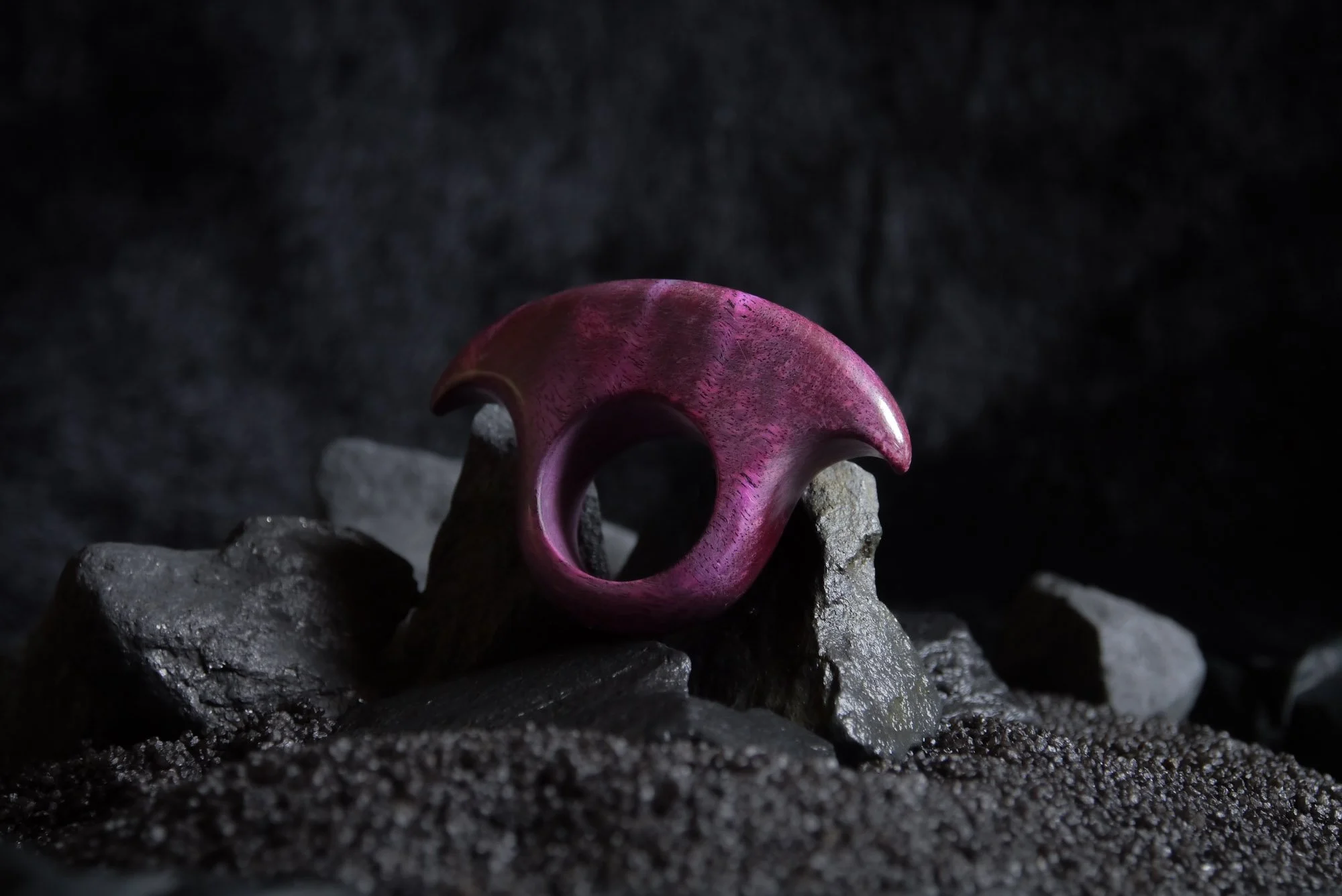 Shield Ring, Stabilized Purple Wood, 2024