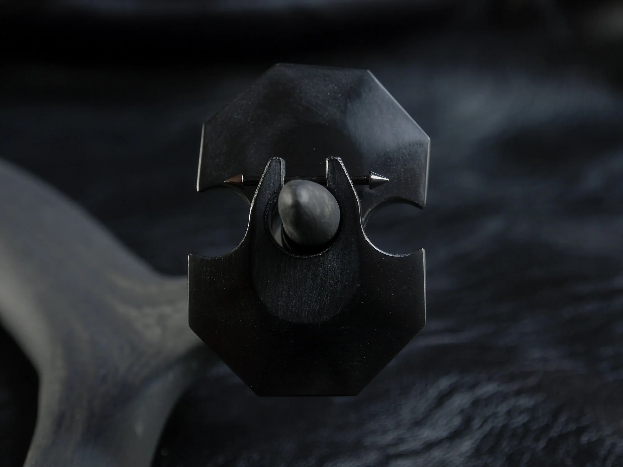 Blade earrings, Black Corian, 2016