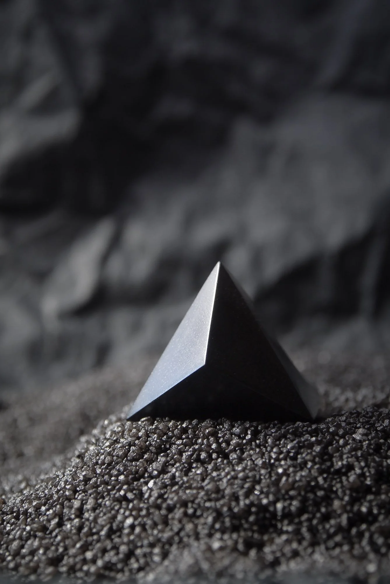 Temple Ring, Tetrahedron, Ebony