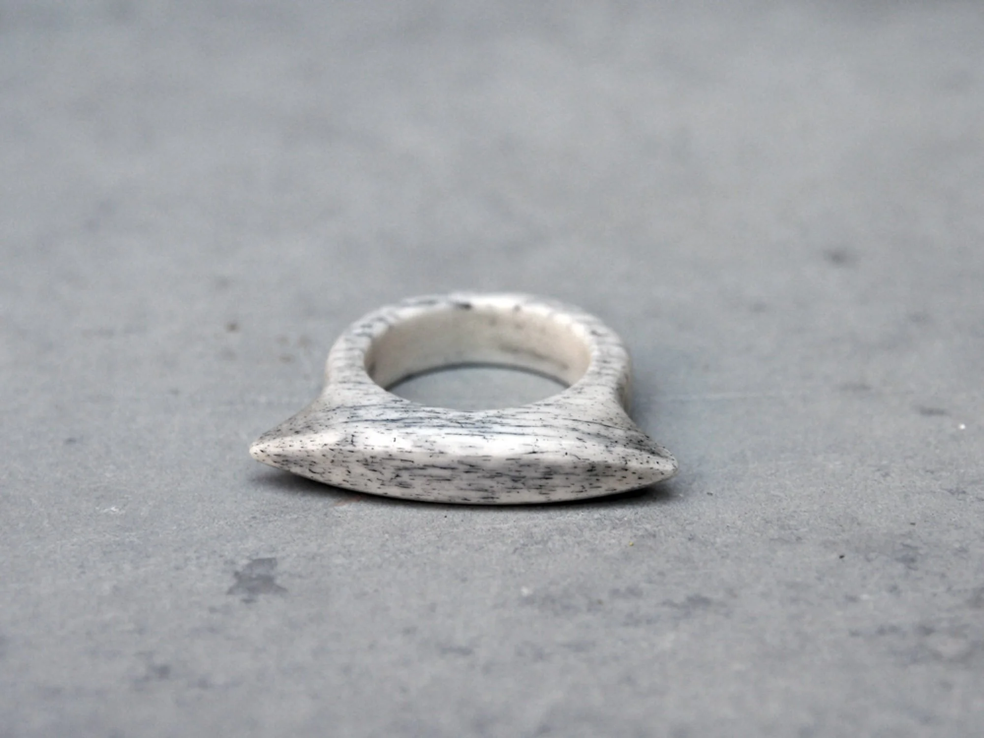 Shield Ring, Inked Bone, 2018