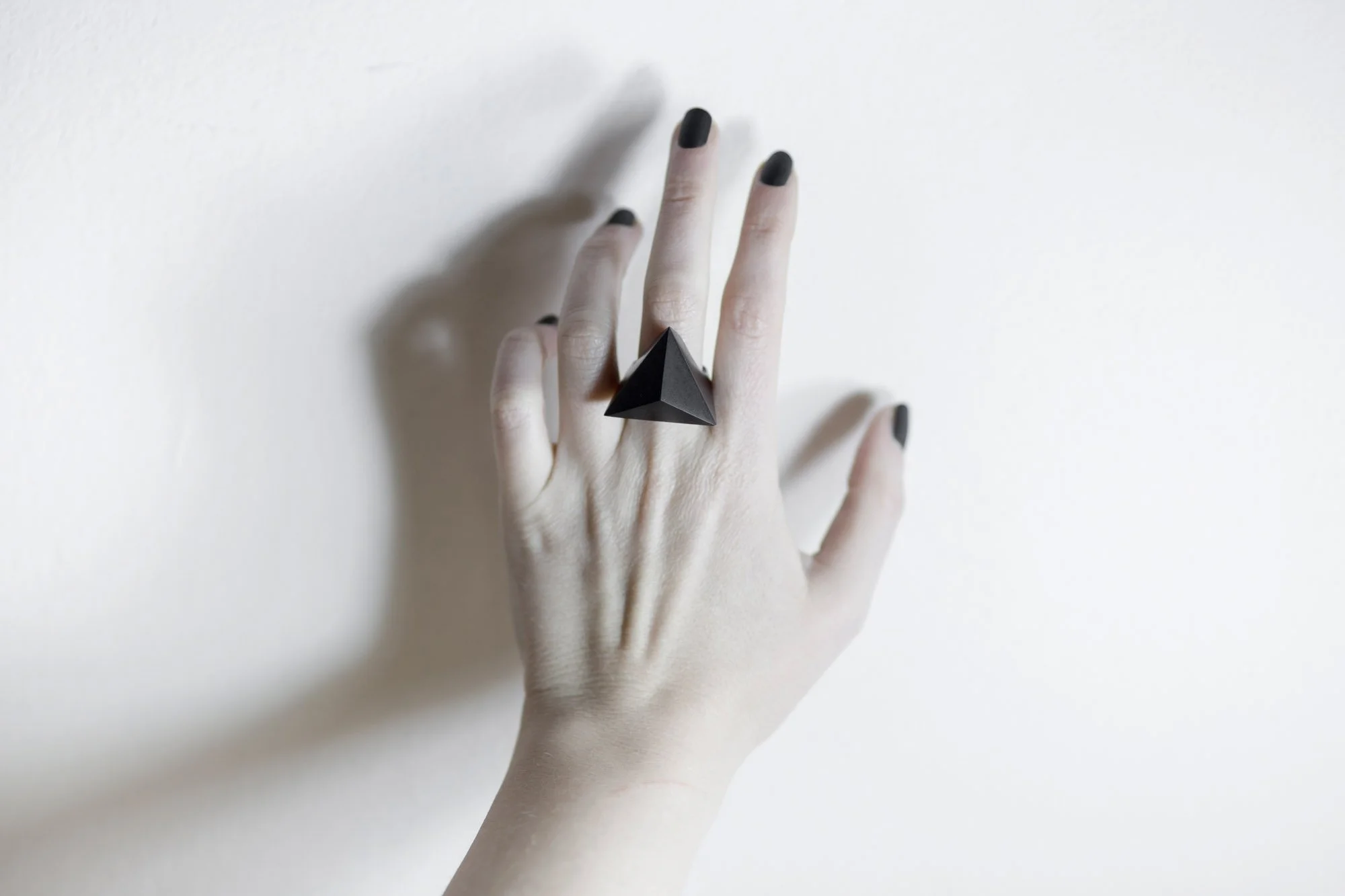 Temple Ring, Tetrahedron, Ebony