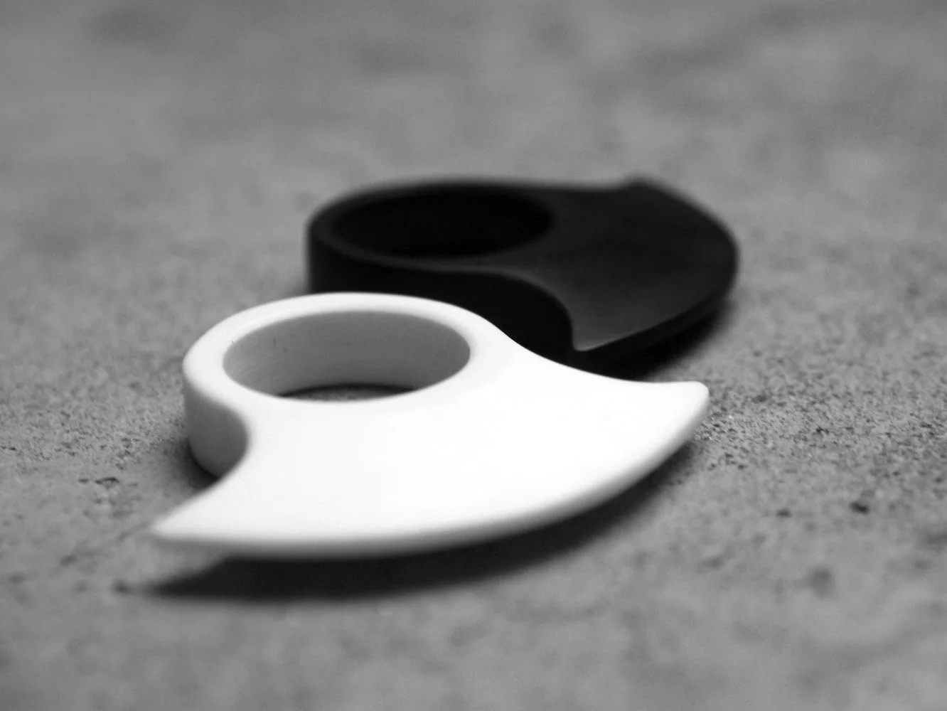 Blade Earrings, Black Corian, 2016