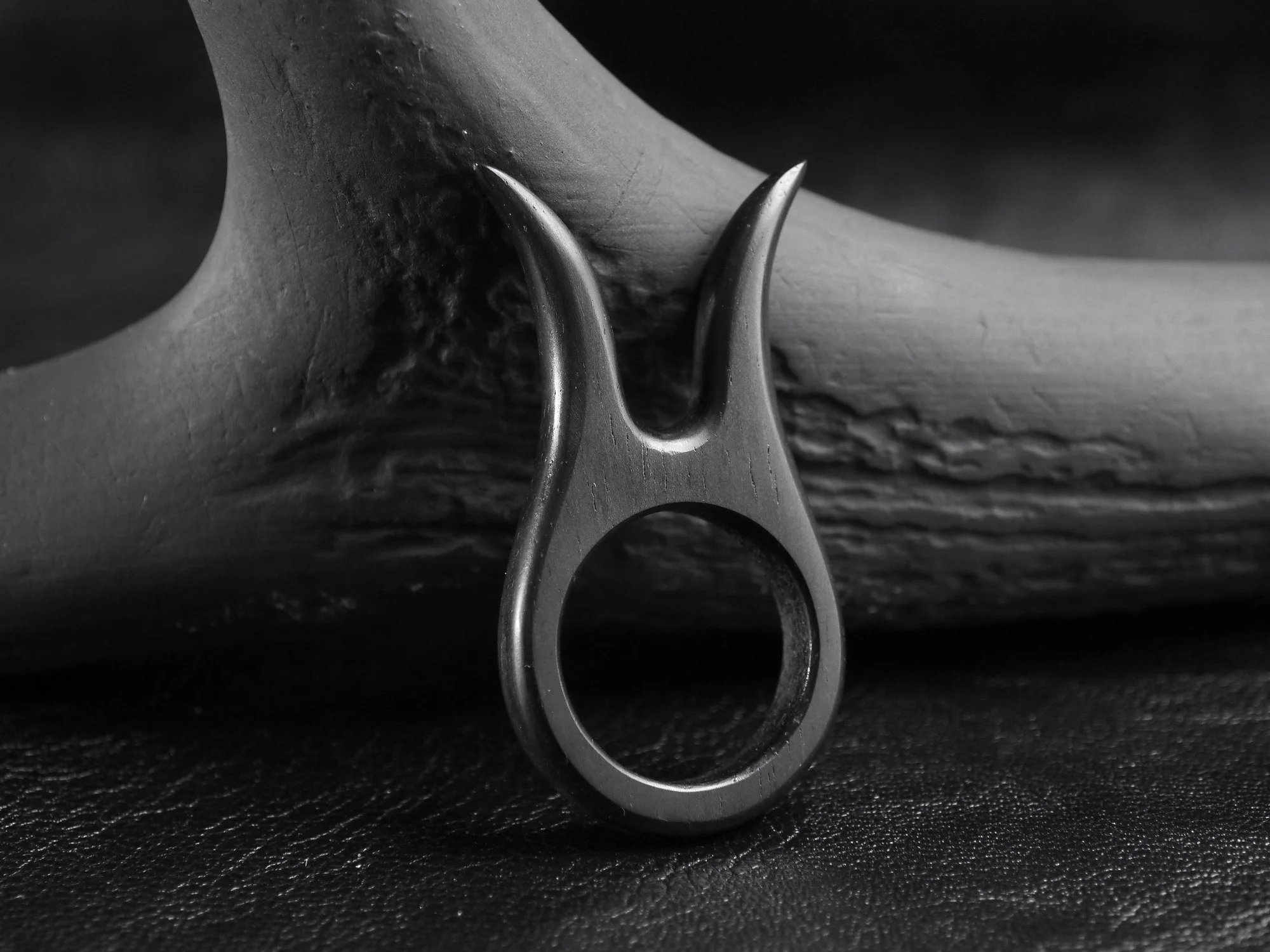 Horns Ring, Ebony, 2015