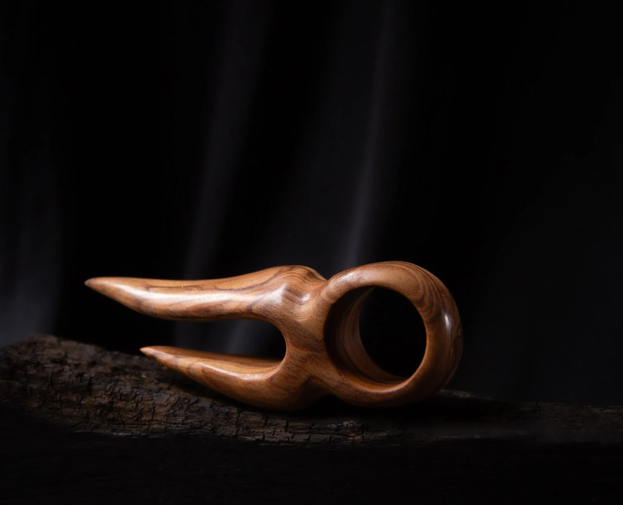 Horns Ring "Ignis", Olive Wood, 2022