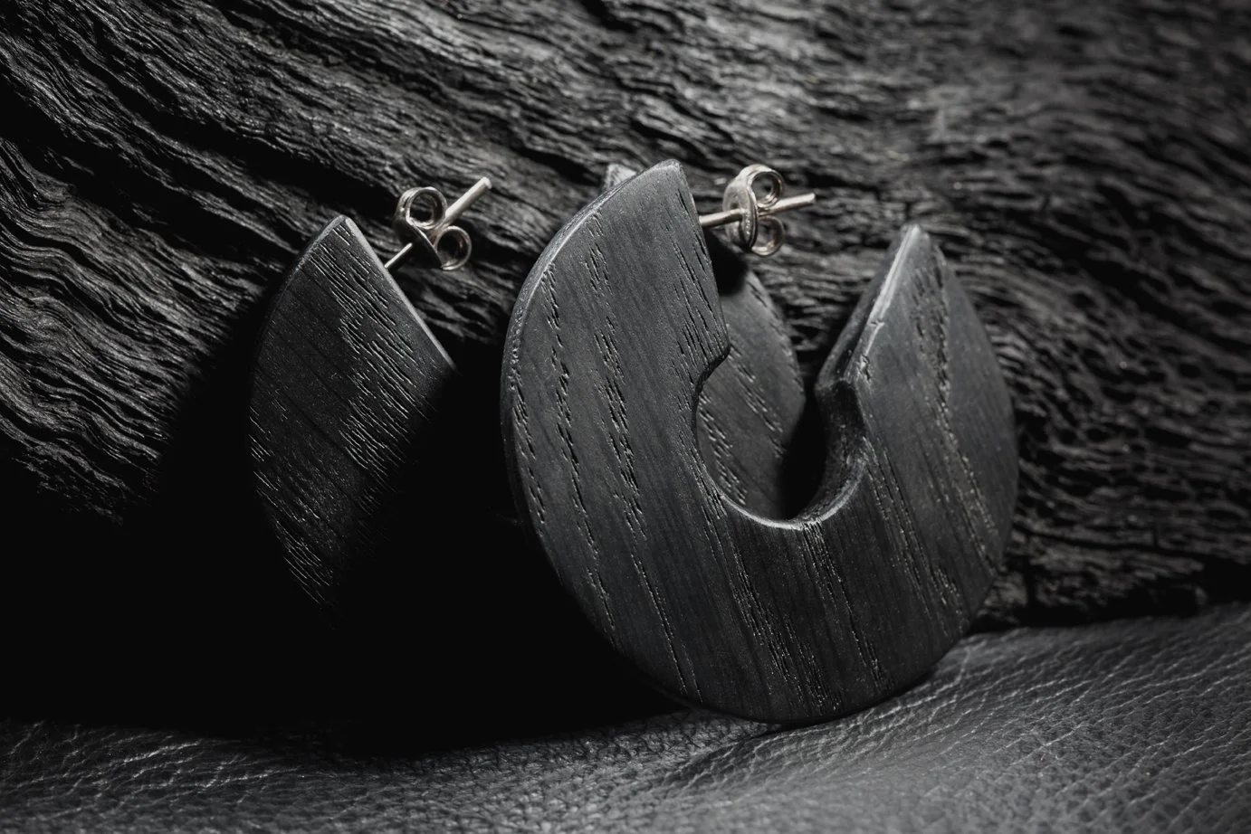 Blade Earrings, Bog Oak, 2017