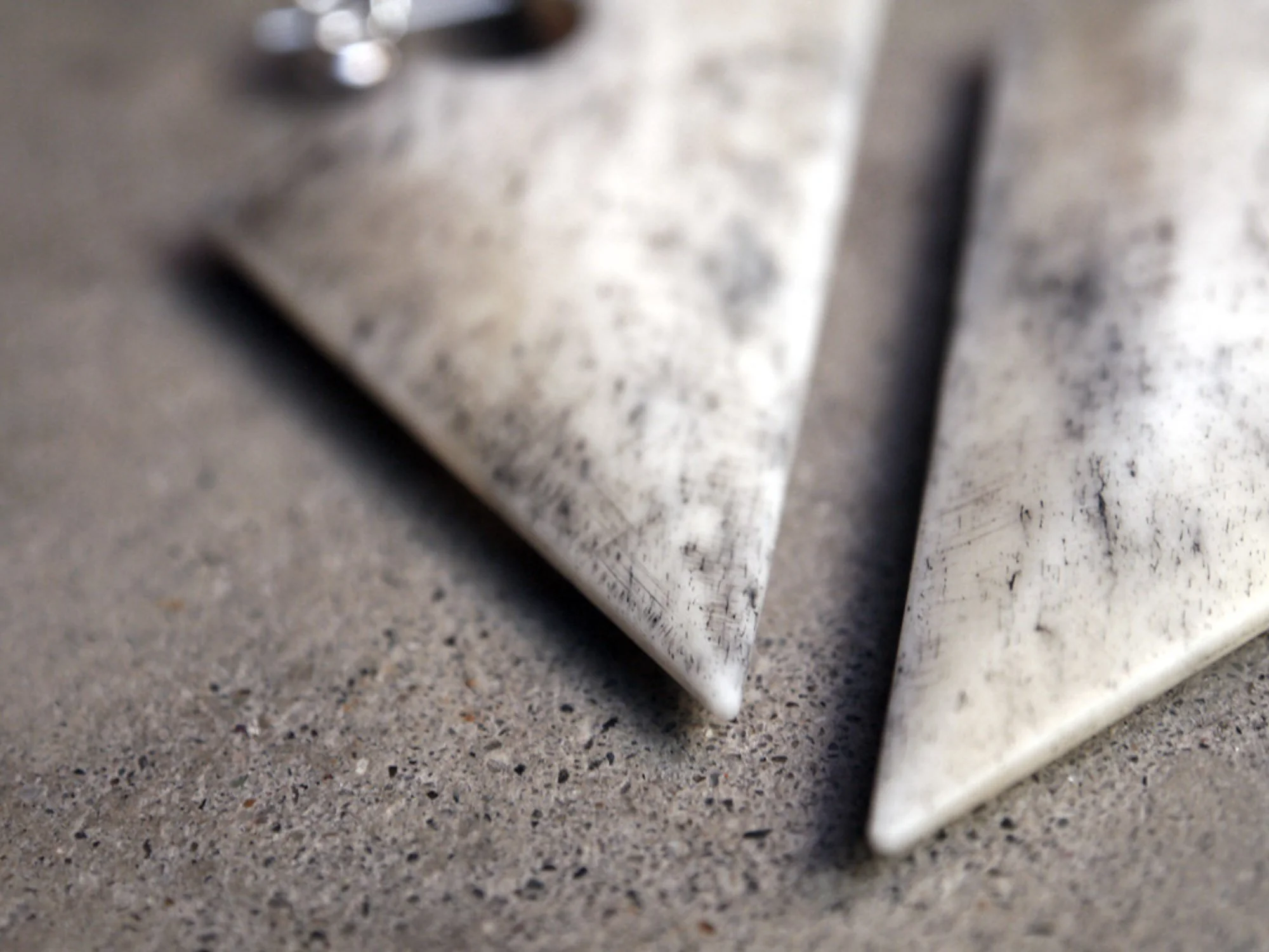 Blade Earrings, Inked Bone, 2017
