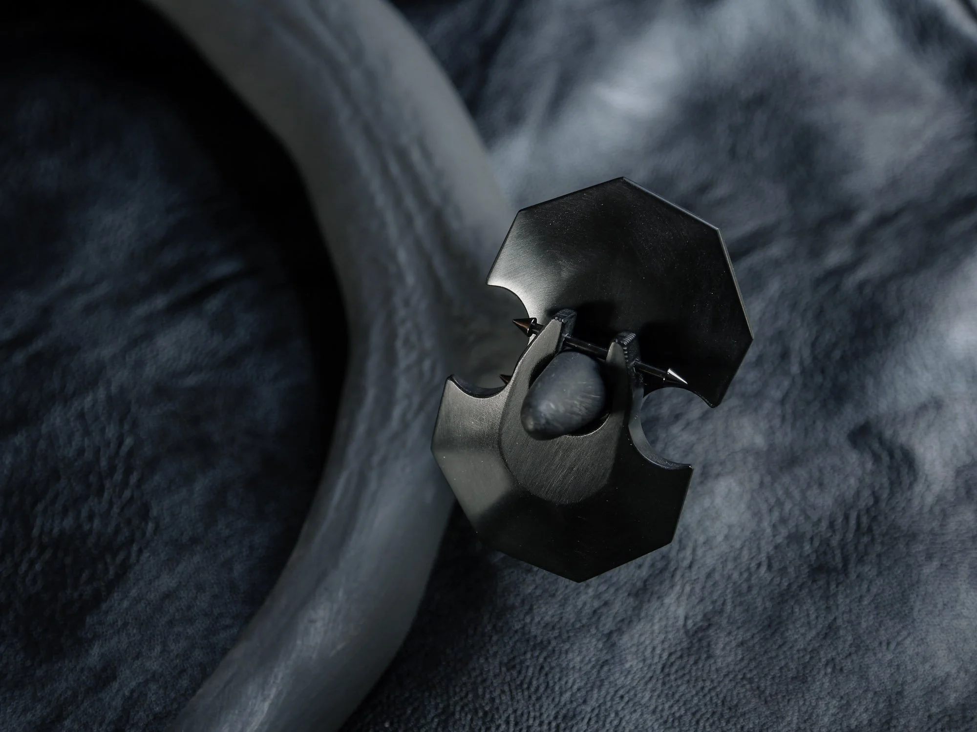 Blade earrings, Black Corian, 2016