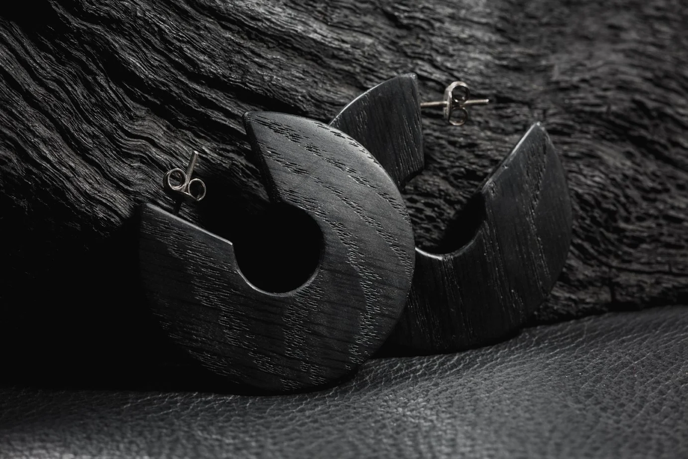 Blade Earrings, Bog Oak, 2017