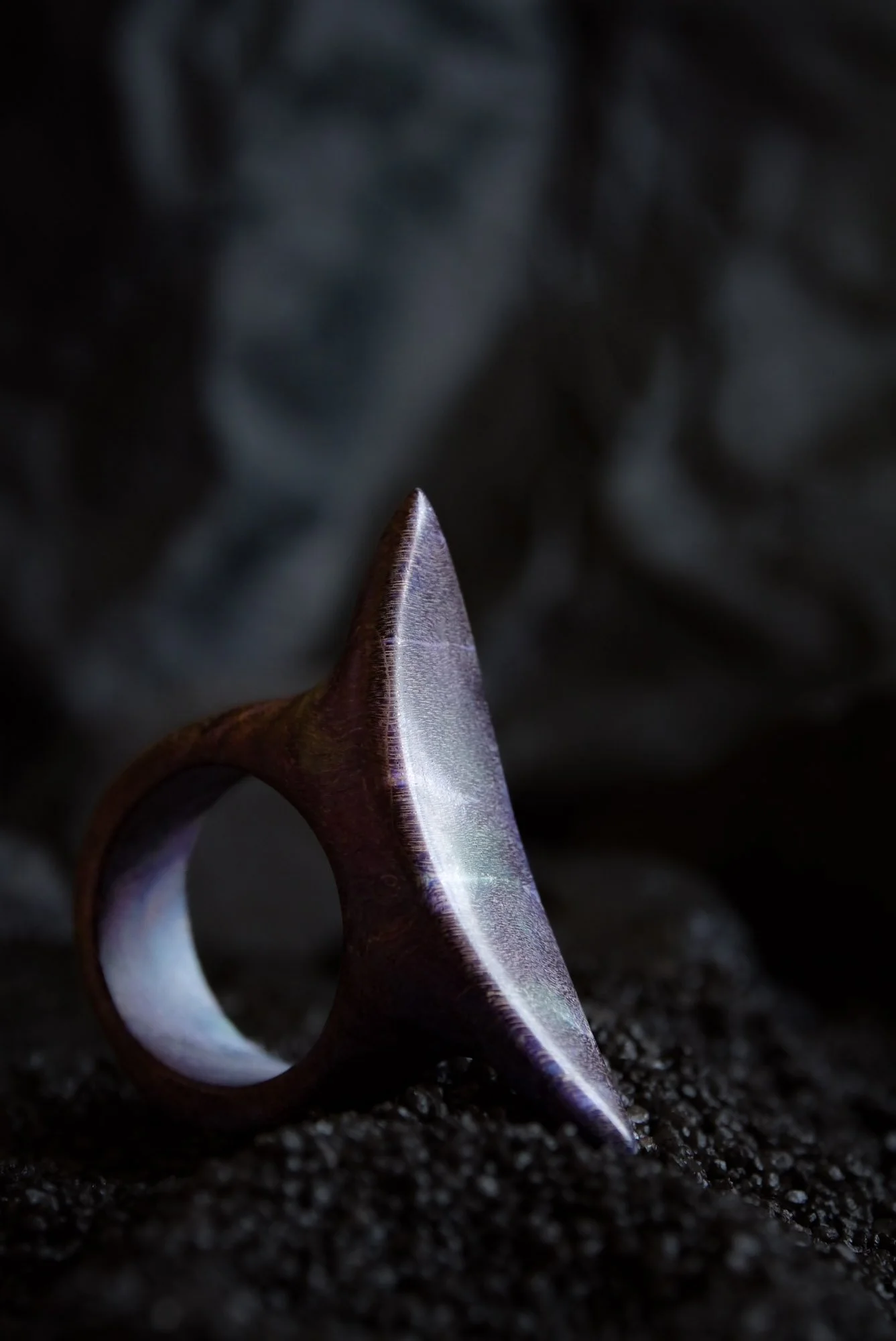Horns Ring, Stabilized Purple Wood, 2023