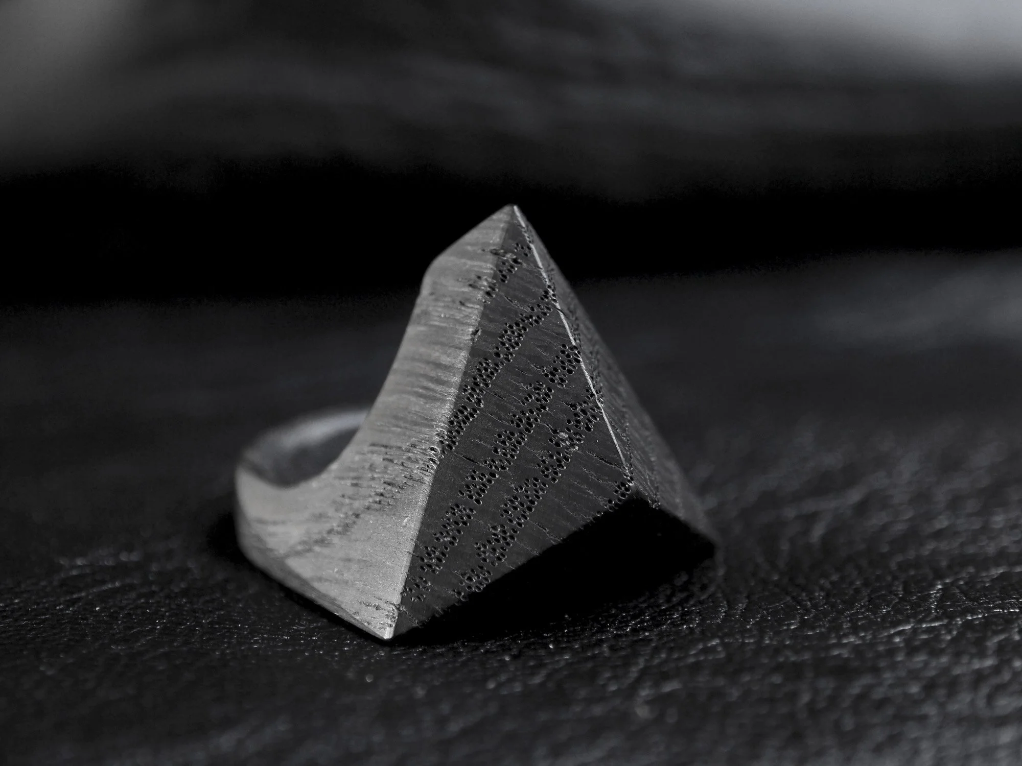Temple Ring, Tetrahedron, Bog Oak