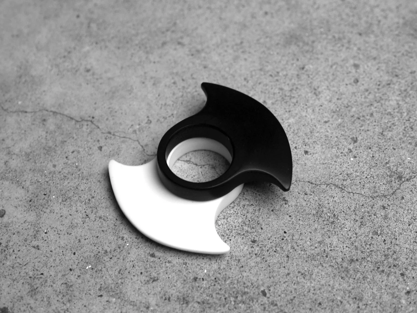 Blade Earrings, Black Corian, 2016