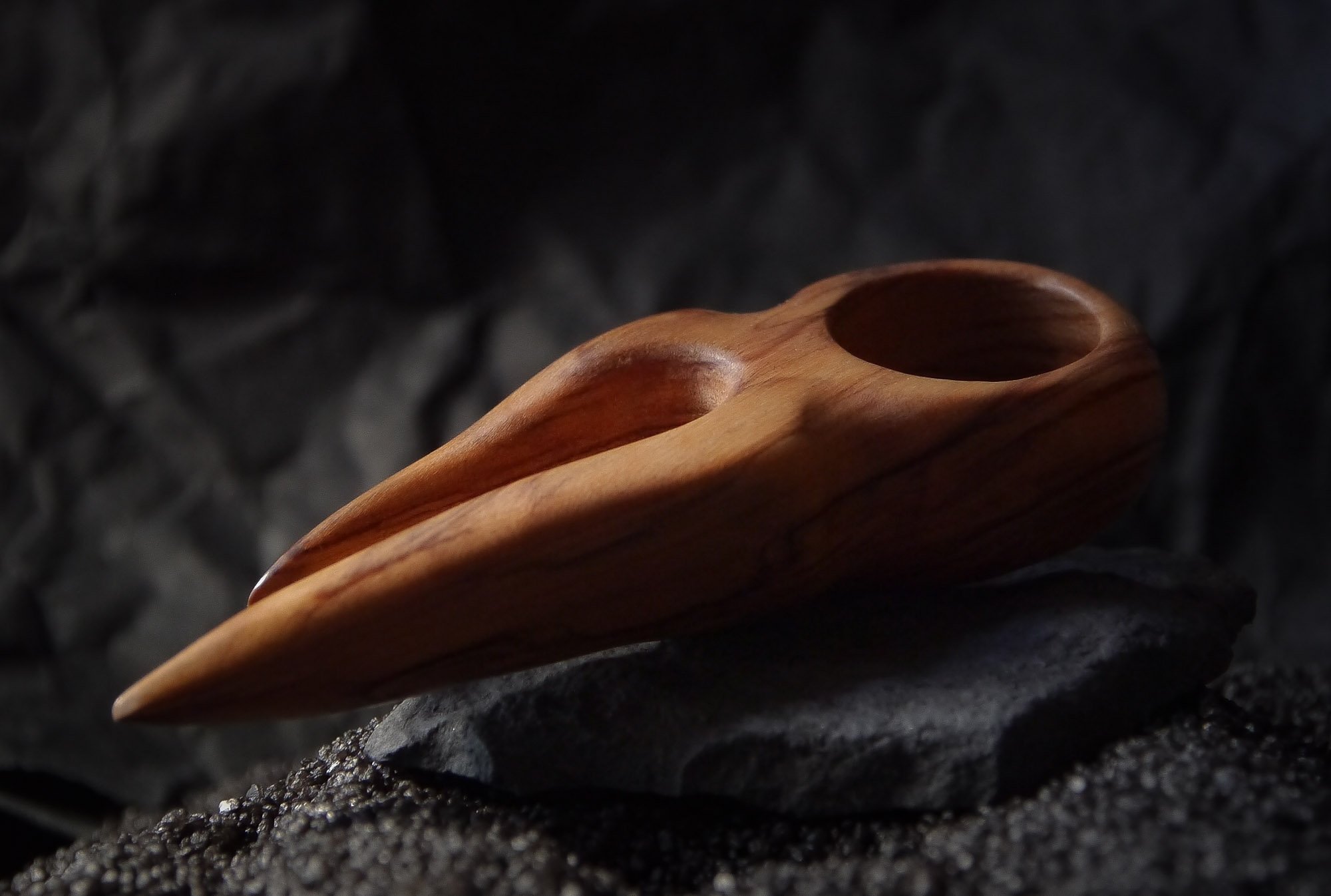 Horns Ring "Ignis", Olive Wood, 2022