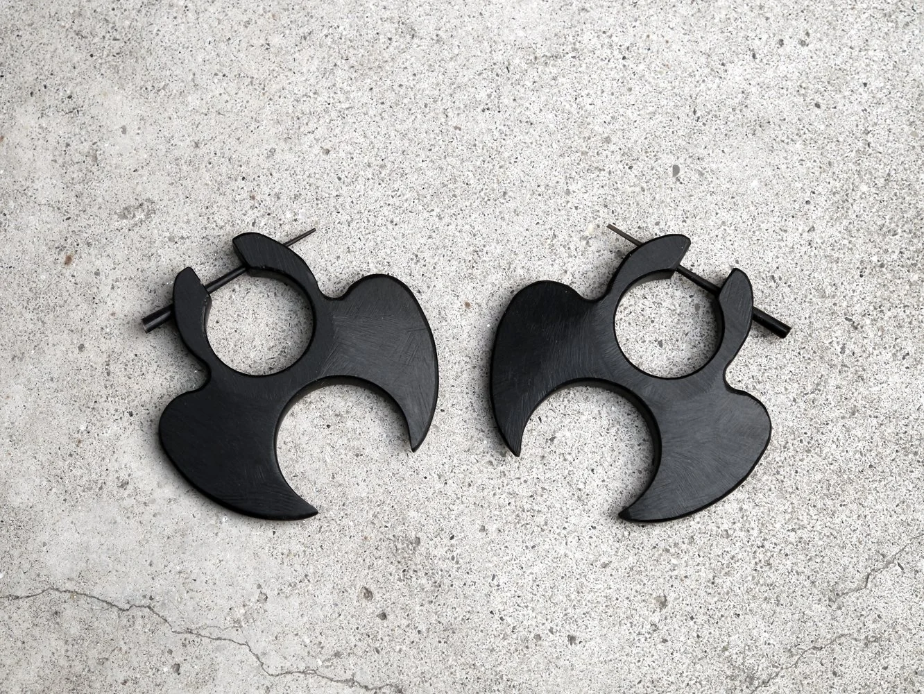 Blade Earrings, Black Corian, 2016