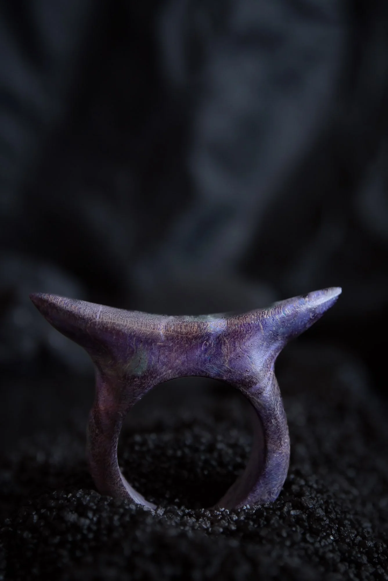 Horns Ring, Stabilized Purple Wood, 2023