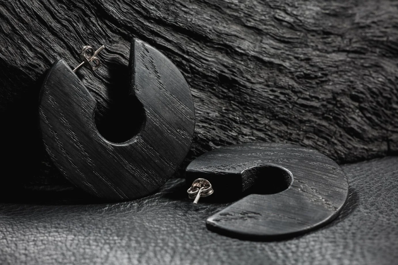 Blade Earrings, Bog Oak, 2017